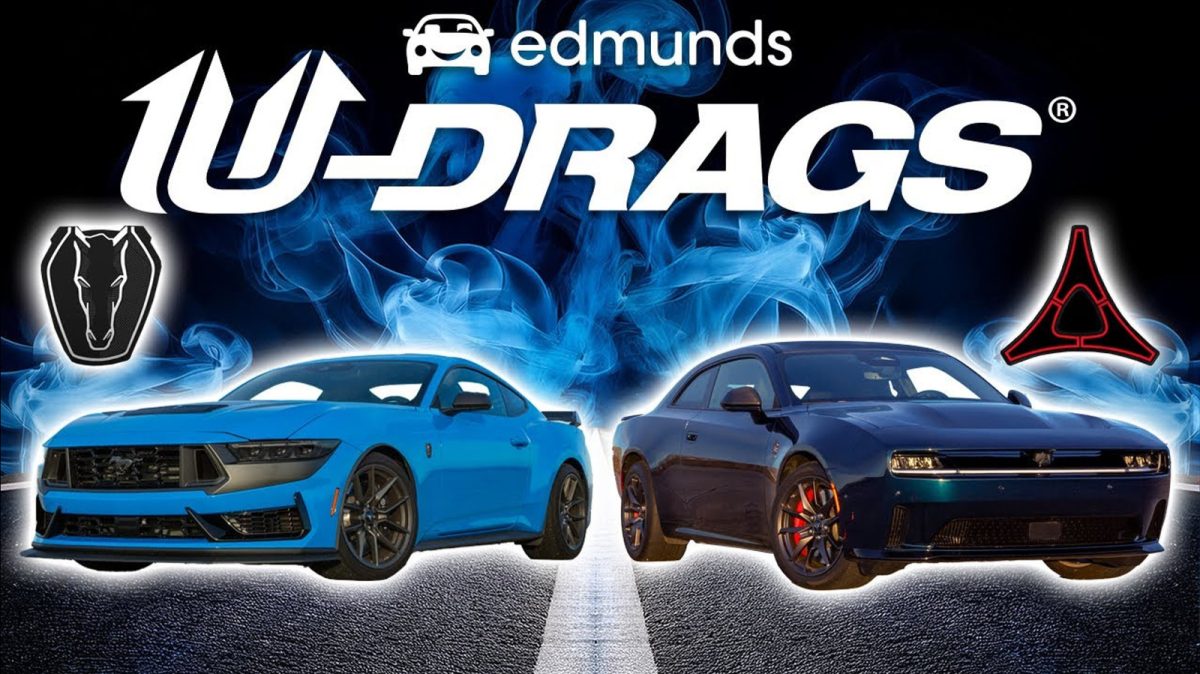تماشای یک Dodge Chager Daytona EV با غلبه بر Ford Mustang Dark Horsa در مسابقه Edmunds U-Drag